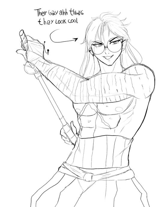 HIZA - FUNNY MEME WITH THE SWORD GUY - HALF SKETCH